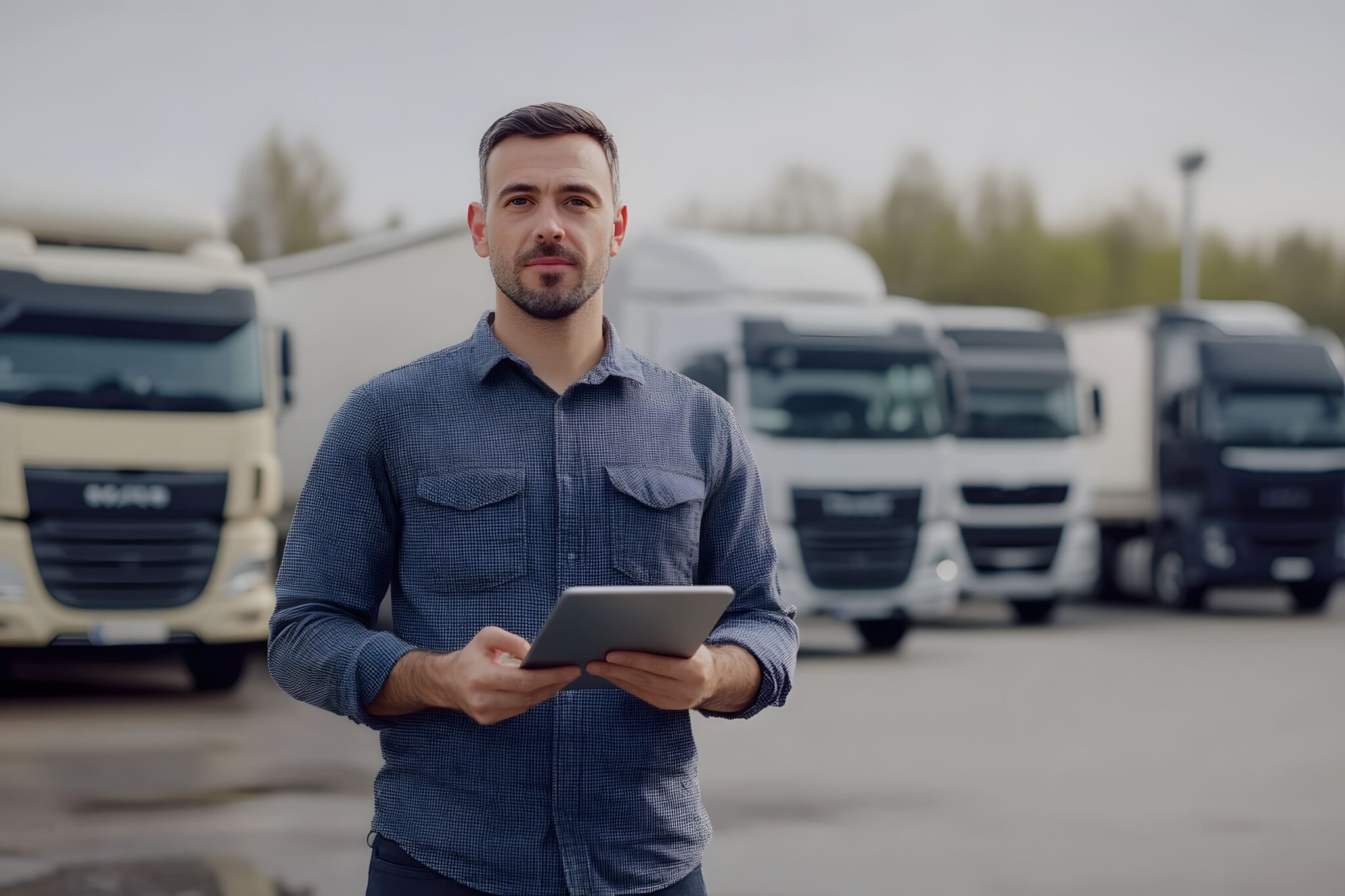 man-with-tablet-front-semitrucks (1)